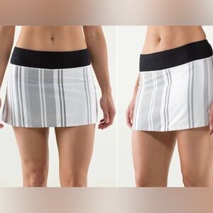 Lululemon Run: Pace Setter Skirt (Regular) in Groovy Stripe Nimbus / Black